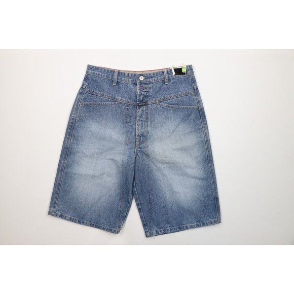 NOS Vintage 90s Marithe Francois Girbaud Mens 32 Loose Denim Jean Shorts Blue - Picture 1 of 11